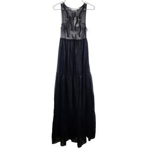 SoAllure Black Dress Tulle Sleeveless Semi Sheer Size 38 IT Size XS US NWT Maxi